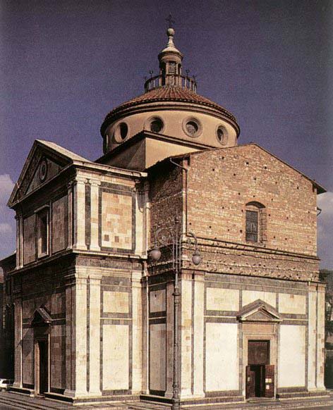 Exterior of the church begun